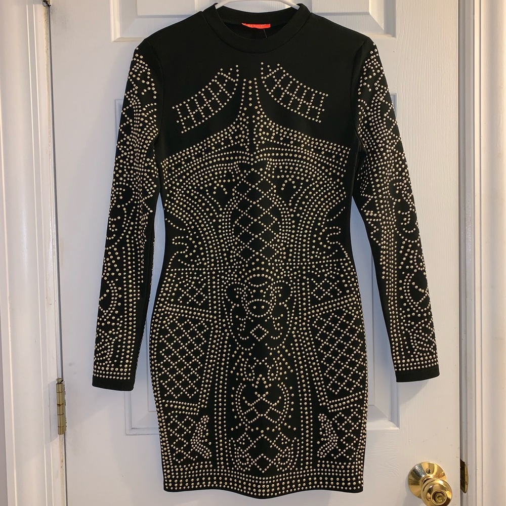 NWT Long-Sleeve, Studded Banjul Dress